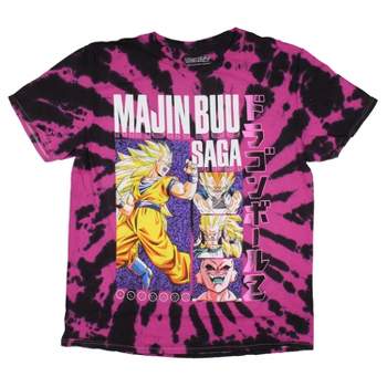 Dragon Ball Z Men's Majin Buu Saga Graphic Print Tie-Dye Adult Anime T-Shirt