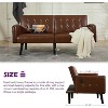 TYBOATLE 65" Convertible Faux Leather Futon Sofa Bed, Modern Upholstered Couch with USB, Folding Loveseat for Small Space, Apartment, Dorm, Office - 3 of 4