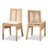 2pc Suci Rattan and Wood Dining Chair Set Natural/Brown - bali & pari: Mahogany Frame, Bohemian Style, Cushioned Seat - 2 of 4