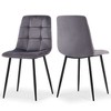 NicBex Velvet Dining Chairs Set of 2,Armless Kitchen Chairs with Tufted Backrest and Black Metal Legs for Dining Room,Kitchen - 2 of 4
