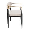 Christopher Knight Home Piper Modern Iron Frame Upholstered 55" Loveseat with Open Curved Back Black/Gold Fabric - 3 of 4