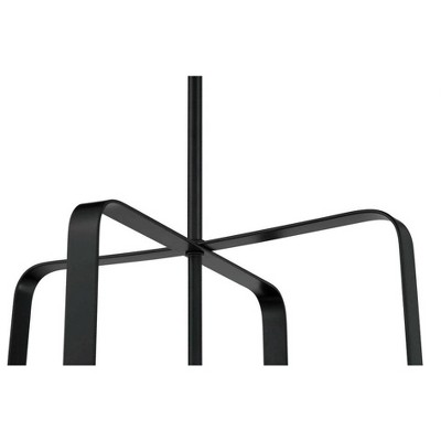 Stowe Transitional 4-Light Flat Black Foyer Pendant with Clear Glass
