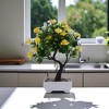 Unique Bargains Artificial Plants Rose-Adorned Welcome Pine Bonsai Plastic 3.94"x3.94"x10.63" 1 Pc - 2 of 4