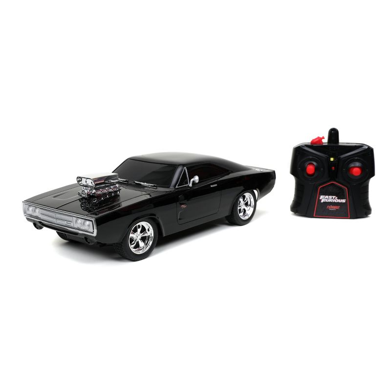 Jada Toys Fast &#38; Furious RC 1970 Dodge Charger R/T Remote Control Vehicle 1:16 Scale Glossy Black, 2 of 6