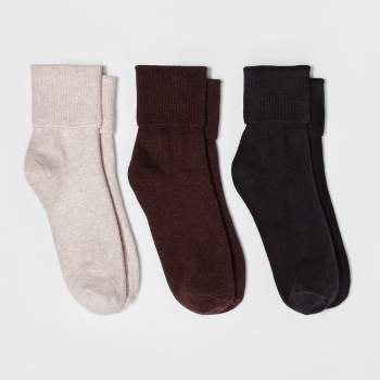 Women's 3pk Mary Jane Fold Over Cuff Socks - A New Day™ 4-10