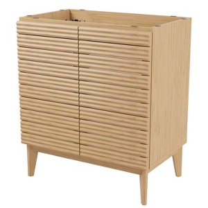 JONATHAN Y VAN1004 Calandre 20 in. W x 18 in. D x 33 in. H Thin Linear Slat Modern 2-Shelf Bath Vanity Cabinet Only (Sink Basin not Included) - 1 of 4