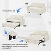 57.48" Corduroy Convertible Loveseat Sofa Bed with Adjustable Backrest, USB Ports, and Two Throw Pillows - 4 of 4