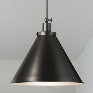 Urban Ambiance Luxury Modern Farmhouse Indoor Pendant,  14''H x 16"W x 16''D,  Matte Black Finish, UHP4679 - 1 of 4