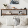 5.9 Slim Console Table - Industrial 2-Tier Entryway Table with Adjustable Shelf for Living Room, Hallway, Foyer - Grey Behind Couch Sofa Table brown - 2 of 4