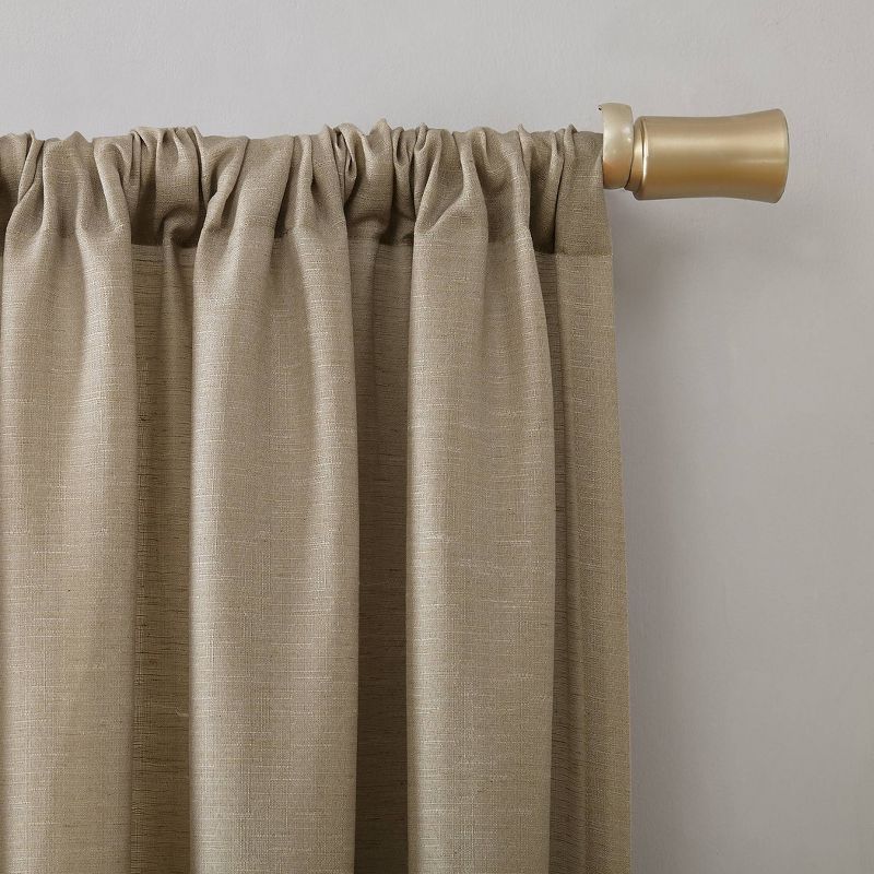 Linen Blend Textured Sheer Rod Pocket Curtain Panel - No. 918, 4 of 8