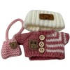 Doll Clothes Superstore Pink Sweater with Matching Hat and Bag for 17.5cm Labubu Dolls - 4 of 4