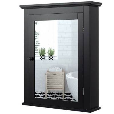 Costway Mirrored Medicine Cabinet Wall-mounted Bathroom Storage Organizer  W/shelf Grey : Target