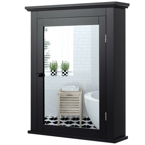 Tangkula Wall Mounted Bathroom Cabinet Medicine Cabinet Storage Organizer  With 2 Doors & Adjustable Shelf White : Target
