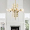 LLHZSY Glass Orb Ceiling Chandelier Modern Cluster Bubble 8-Light Fixtures-30"W - 2 of 4