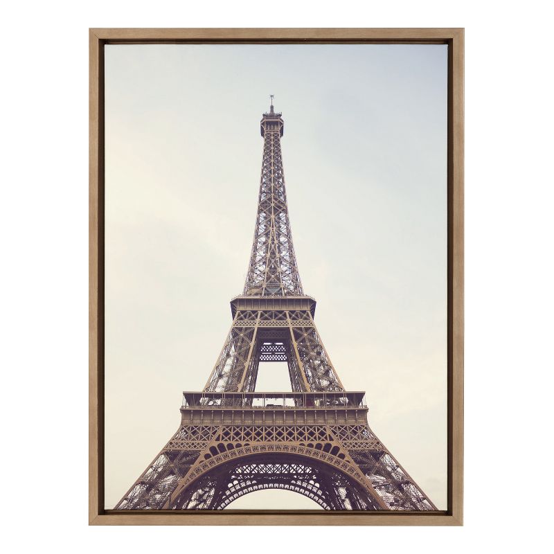 Kate and Laurel Sylvie The Eiffel Tower Framed Canvas by Caroline Mint, 18x24, Gold, 1 of 9