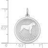Black Bow Jewelry Sterling Silver Laser Etched Rottweiler Dog Pendant, 19mm - 4 of 4