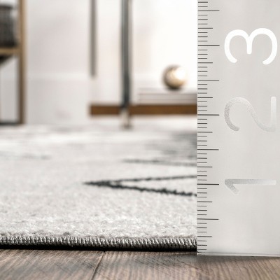 Gray Machine Washable Moroccan Runner Rug