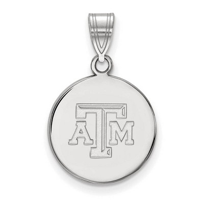 Black Bow Jewelry 10k White Gold Texas A&M Aggies NCAA Medium Pendant