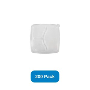 Fineline Lid for 9" Fiber Square Tray Clear PET Dome Lid 3-Sections - Case of 200 - 1 of 2