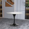 LeisureMod Verve 36" Round Dining Table - Sintered Stone Top with Modern Black Pedestal Base Accent Table for Contemporary Dining and Kitchen Room - 3 of 4