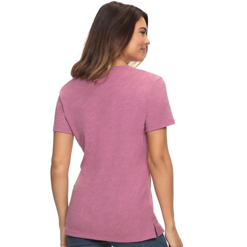 Felina Women's Slub Jersey V-Neck Tee | Short Sleeve T-Shirt, 2 of 3