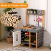 Kids Wooden Mud Kitchen, Outdoor Play Kitchen Playset with Cookware Accessories, Faucet and Sink - 4 of 4