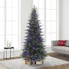 Puleo 7.5' Pre-lit Slim Calgary Fir Artificial Christmas Tree with COLOR Lights - 2 of 4