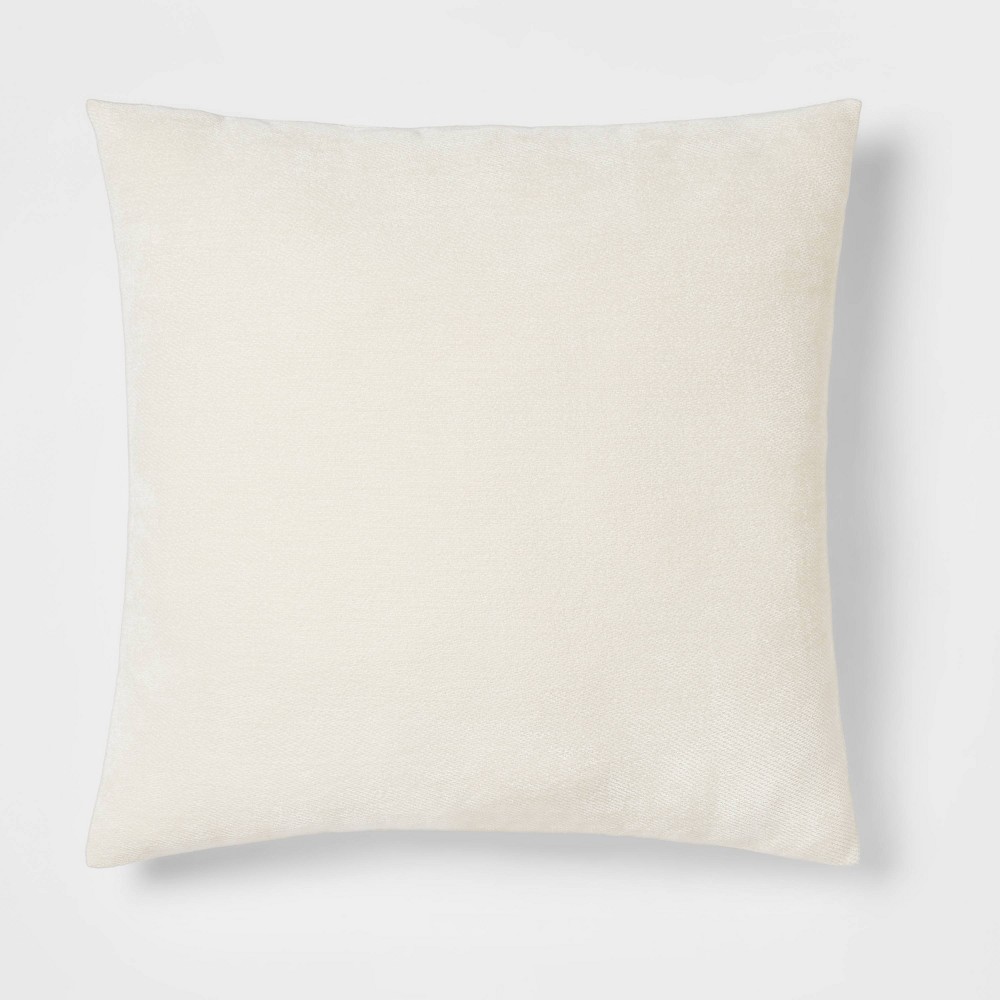 Oversized Chenille Square Throw Pillow Cream - Threshold