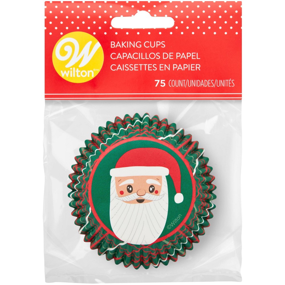 Wilton 75ct Baking Cups Santa