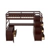 PAGED Twin Size Loft Bed with Desk, Modern Wooden Bed Frame with 2 Open Shelves, 7 Storage Drawers and Stairs for Bedroom - 3 of 4
