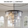 BAOURE 24" Contemporary Crystal Modern Chandeliers Crystal Ceiling Chandelier 4 Tier Black Chandelier Lighting for Dining Room Living Room Bedroom - 4 of 4