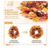 Maple Leaf, Berries, Wheat, Pumpkins & Fall Orange Wreath - 24" Artificial Wreath for Front Door Wall Window & Thanksgiving Decor Rattan Gift Ornamen - 3 of 4