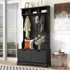 NicBex Shoe Cabinet with 2 Flip Drawers Modern Freestanding Shoe and Clothes Storage Organizer with Metal Hanging Hooks for Living Room - 4 of 4