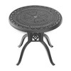 CAVINAS 31.5/39.37 Inch Round Patio Dining Table,Outdoor Dining Table with Umbrella Hole and Aluminum Frame,Patio Table for 2,Black - 2 of 4