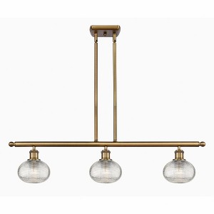 Ithaca - 3 Light Stem Hung Island In Industrial Style-7.5 Inches Tall and 36 Inches Wide - 1 of 1
