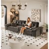 VASIP 104" Modern 4-Seat Chenille Cloud Sofa, Wide Removable Armrests ,with Metal Legs & 2 Pillows for Living Room, Apartment, Office,Beige - 2 of 4