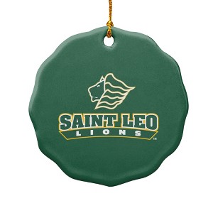 Saint Leo University Primary Logo Porcelain Scalloped Holiday Christmas Tree Ornament  2.8" (7.1 cm) - 1 of 4
