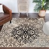 Modern Floral Scroll Indoor Runner or Area Rug by Blue Nile Mills - 2 of 4