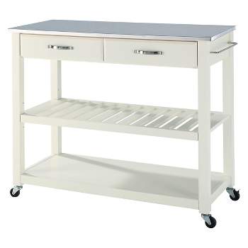 Stainless Steel Top Kitchen Cart/Island with Optional Stool Storage - Crosley