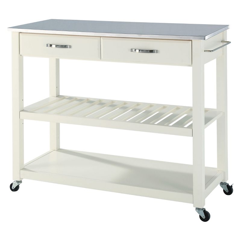 Stainless Steel Top Kitchen Cart/Island with Optional Stool Storage - Crosley, 1 of 10