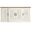 Galano Heron 59.1in. 4 Door Wide Accent Sideboard with Adjustable Shelves in Ivory, Black with Knotty Oak - 2 of 4