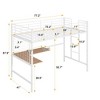 NicBex Twin/Full Size Loft Bed with Desk & Metal Grid,Space-Saving Twin Loft Bed with Study Area,Sturdy Metal Loft Bed for Teens,Adults - 3 of 4