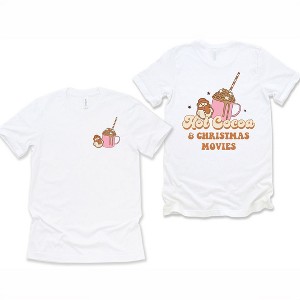 Simply Sage Market Women's Hot Cocoa and Christmas Movies Front and Back Short Sleeve Graphic Tee - 1 of 4