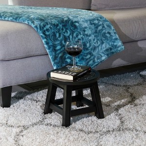 Airsurfer Compact Matte Black Stool Elegant Decorative Footstool Versatile Accent for Living Room Elegance - 1 of 4