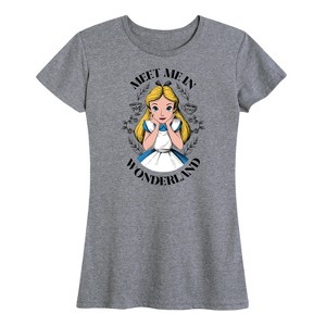 Women's - Alice In Wonderland - Meet Me In Wonderland Short Sleeve Graphic T-Shirt - 1 of 4