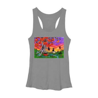 Women's Design By Humans WAITING FOR HALLOWEEN By Buddyforme Racerback Tank Top