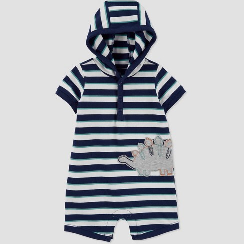 Carter's Just One You® Baby Boys' Dino Striped Romper - Navy Blue 3m :  Target