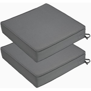Set of 2 Waterproof Outdoor Chair Cushions, Durable Patio Seat Pads with Ties - 1 of 4