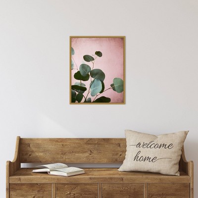 Sage Eucalyptus Framed Canvas Wall Art with Gold Frame