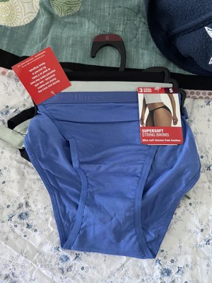 Hanes Originals Women's 3pk Supersoft String Bikini Underwear -  Black/green/blue Xl : Target